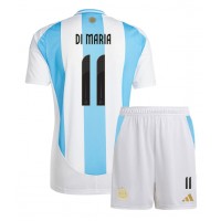 Fotbalové Dres Argentina Angel Di Maria #11 Dětské Domácí Copa America 2024 Krátký Rukáv (+ trenýrky)